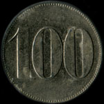 Jeton de nécessité de 100 centimes émis par la Boulangerie et Confiserie Hongroise à Paris - revers