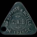 Jeton de nécessité de 2 francs émis par Les Buffets & Hôtels de France - S. A. B à Paris - avers