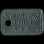 Jeton de nécessité de 10 centimes émis par Les Buffets & Hôtels de France - S. A. B à Paris - avers
