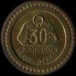 Jeton de nécessité de 30 centimes émis par Bussoz à Paris - avers