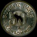 Jeton de nécessité de 50 centimes émis par Bussoz à Paris - revers