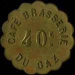 Jeton de nécessité de 40 centimes émis par le Café Brasserie du Gaz à Paris - avers