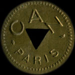 Jeton de ncessit de 50 centimes mis par CAZ  Paris - avers