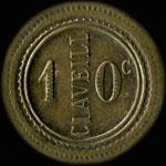 Jeton de nécessité de 10 centimes émis par Claveill à Paris - revers