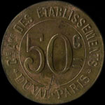 Jeton de nécessité de 50 centimes émis par Compagnie Anonyme des Etablissements Duval - Munich à Paris - revers