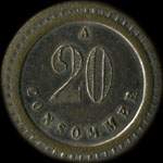 Jeton de ncessit de 20 centimes mis par Le Danton - Appareils automatiques - 25, Rue Bergre  Paris - revers