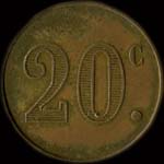 Jeton Dupont Jne - 20 centimes - Paris - revers