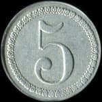 Jeton de 5 centimes �mis par l'Ecole La Rochefoucauld � Paris - revers