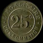 Jeton L'Egalitaire - Consommation - 25 centimes - Paris - revers
