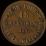 Jeton Henry - 17. Rue du Petit Pont à Paris - 15 centimes - revers