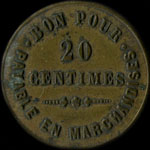 Jeton Henry - 17. Rue du Petit Pont à Paris - 20 centimes - revers