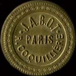 Jeton J.A.B.O.T. - Paris - R. Coquillire - 50 centimes - avers