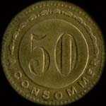 Jeton J.A.B.O.T. - Paris - R. Coquillire - 50 centimes - revers