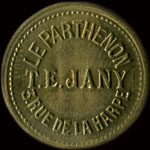 Jeton T.E. Jany - Le Parthénon à Paris - 1 franc - avers