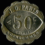 Jeton J. G. Paris - 50 centimes - avers