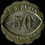 Jeton J. G. Paris - 50 centimes - revers