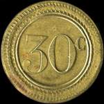 Jeton de ncessit de 30 centimes mis par la Maison Triadou - A la Cit d'Antin - 38 Chausse d'Antin  Paris - revers