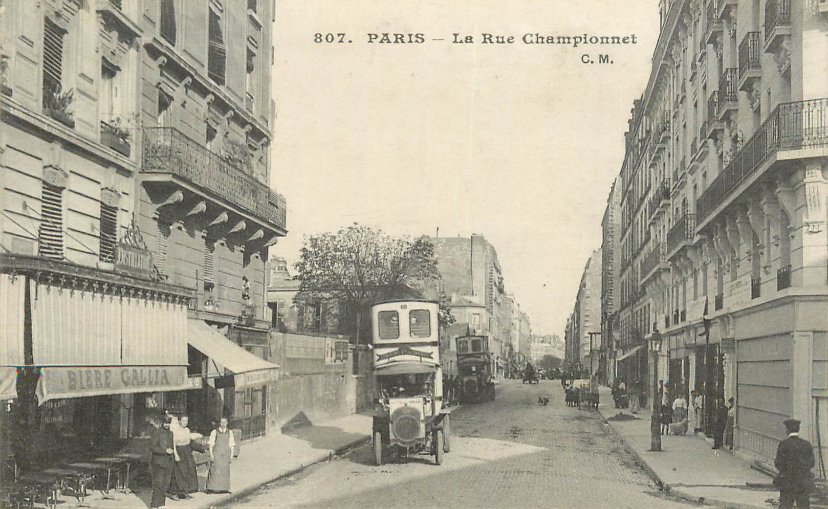 Paris - La Rue Championnet où se trouvait le café de H.Queille
