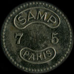 Jeton SAMP à Paris - 75 centimes - avers