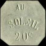 Jeton de nécessité de 20 centimes émis par Au Soleil à Paris - avers