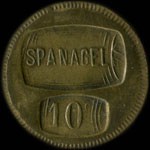 Jeton Spanagel à Paris - 10 centimes rond lobé avec un tonneau - avers