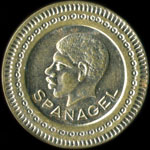 Jeton Spanagel à Paris - 20 centimes rond lobé avec une tête de noir - avers