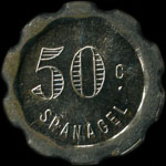 Jeton Spanagel à Paris - 50 centimes rond cranté - revers