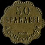 Jeton Spanagel à Paris - 50 centimes type 1 - avers