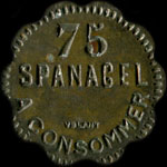 Jeton Spanagel à Paris - 75 centimes type 1 - revers