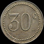 Jeton Taverne de la Capitale � Paris - 30 centimes - revers