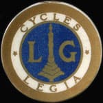 Timbre-monnaie Cycles Legia - 50 pfennig violet sur fond bleu - avers