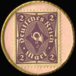 Timbre-monnaie 2 mark Cycles Scaldis - Anvers - (capsule cellulo�d) - revers