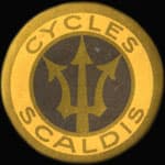 Timbre-monnaie 40 pfennig rouge sur fond&nbsp;vert Cycles Scaldis - Anvers - (capsule cellulo�d) - avers