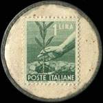 Timbre-monnaie Calzature di Lusso - Idealtitti - 1 lira - texte en noir - Italie - revers