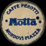 Timbre-monnaie Caffè Perotti - Motta - Mondovi Piazza - type 1 avec texte en bleu - 2 lire - Italie - avers