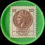 Timbre-monnaie Ascot Gamogli - 100 lire dans capsule plastique vert - Italie - revers