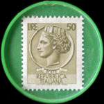 Timbre-monnaie Ascot Gamogli - 50 lire dans capsule plastique vert - Italie - revers