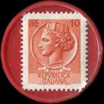 Timbre-monnaie de 10 lires sous capsule rouge - Laurea - Italie - revers