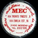 Timbre-monnaie porcellane - cristallerie - articoli da regalo - MEC - Via Trento Trieste, 9 - Via Emilia Est, 16 - 21100 Modena - Tel. 222135 - 20 lire sur fond noir - Italie - avers