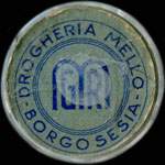 Timbre-monnaie Drogheria Mello (bleu) - Borgosesia - Italie - avers