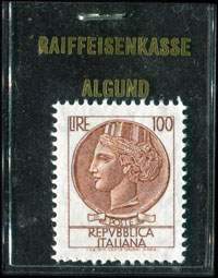 Timbre-monnaie Raiffeisenkasse Algund 100 lire - Italie - face