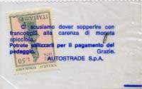 Timbre-monnaie Autostrade 50 lire type 1 - Italie - face