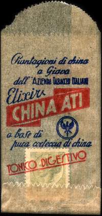Timbre-monnaie 50 lire sous sachet papier imprimé - China Ati / Amaro Gambarotta - Italie - face