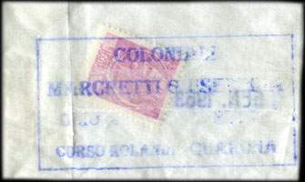 Timbre-monnaie 40 lire sous sachet papier imprimé - Coloniali - Italie - face