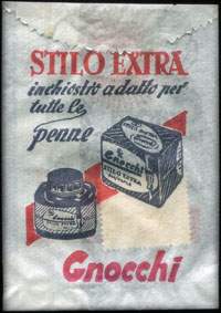 Timbre-monnaie Stilo Extra inchiostro adatto per tutte le penne - Gnocchi - Gnom incollatutto - 100 lire avec cachet valeur - Italie - dos