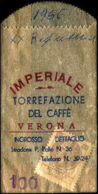 Timbre-monnaie Imperiale - Torrefazione del caff - 100 lire dans sachet papier - Italie - dos