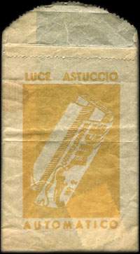Timbre-monnaie 30 lire sous sachet papier imprimé - Cartine per cigarette Luce astuccio automatico - Italie - dos