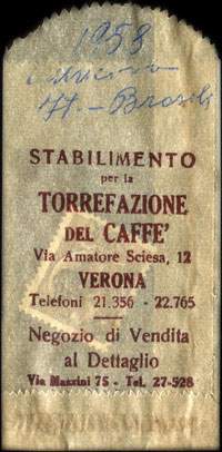 Timbre-monnaie Nadali - Verona - Il caff che piace - 20 lire dans sachet papier - Italie - dos