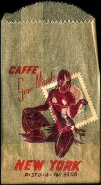 Timbre-monnaie Caff Gran Miscelo - New-York - 150 lire dans sachet papier - Italie - face