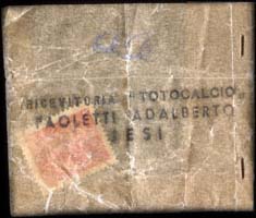 Timbre-monnaie 10 lire sous sachet papier imprimé - Paoletti Adalberto - Jesi - Italie - face